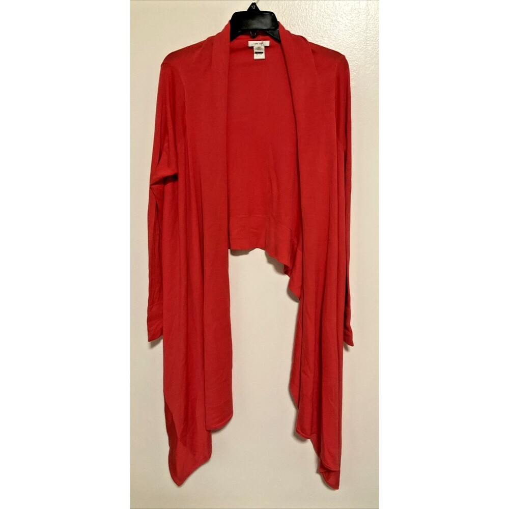 Tyler Boe Women’s OS Red Silk Blend Duster Cardigan